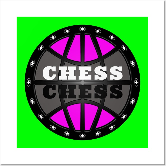 Chess Logo in Black, White and Pink Wall Art by The Black Panther